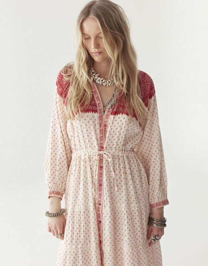 Maison Hotel Triana Bandana Print Midi Dress, Red (RED), large