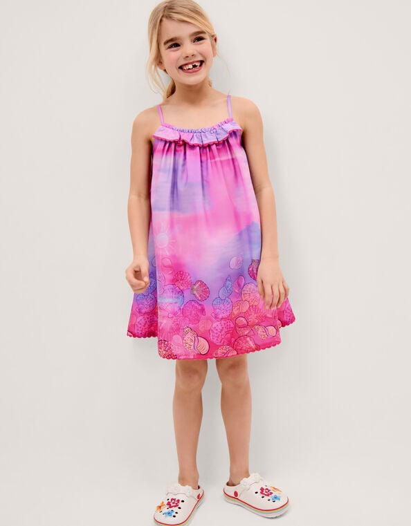 Ombr&eacute; Seashell Print Sundress, Pink (PINK), large