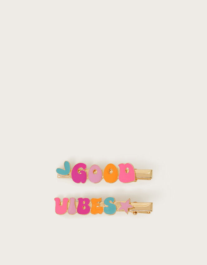 2-Pack Good Vibes Hair Clips, , large