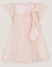 Baby Winnie Satin Bow Party Dress, Pink (PINK), large