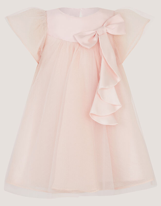 Baby Winnie Satin Bow Party Dress, Pink (PINK), large