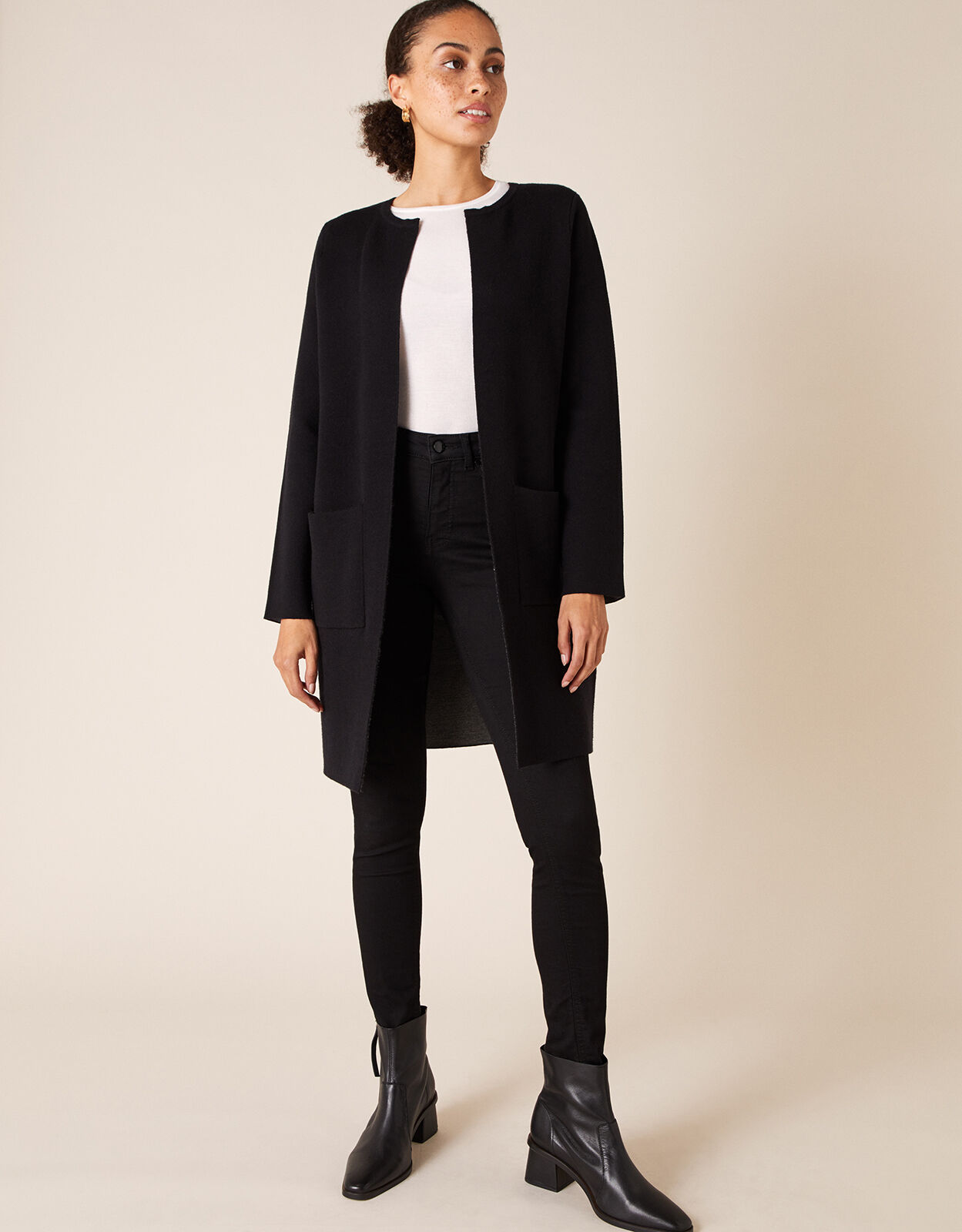 Womens black coatigan top