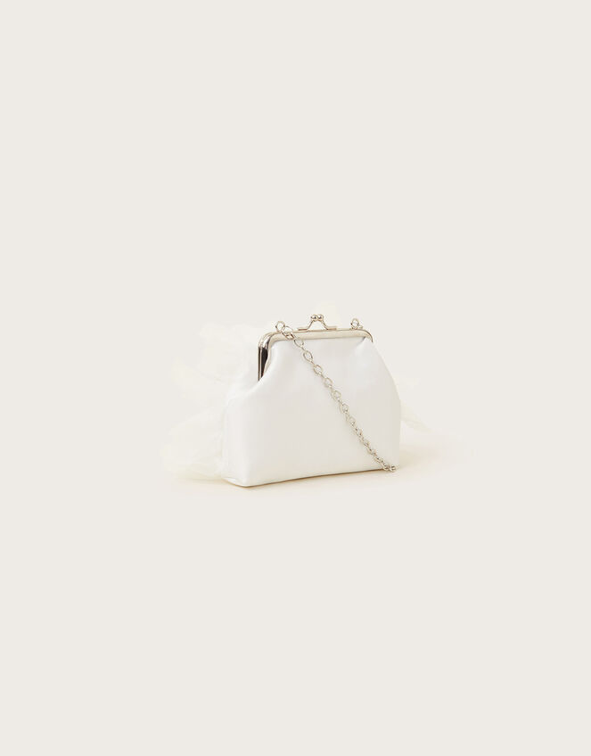 Tulle Ruffle Clip Frame Bag, , large