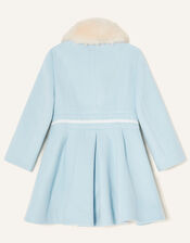 Fluffy Collar Bow Coat, Green (MINT), large