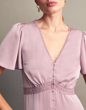 Ivy Satin Maxi Dress, Mink (MINK), large
