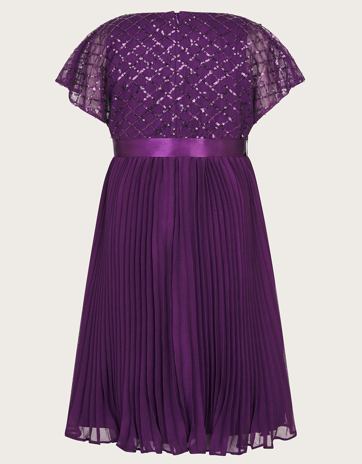 Keita Cape Sequin Pleated Dress Purple