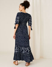 ARTISAN STUDIO Mix Print Tiered Dress, Blue (NAVY), large