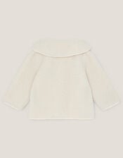 Baby Embroidered Borg Fleece Jacket, Cream (CREAM), large