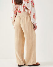 East Stephanie Crinkled Cotton Trousers, Natural (ECRU), large