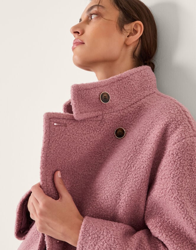 Freya Bouclé Coat, Pink (PINK), large