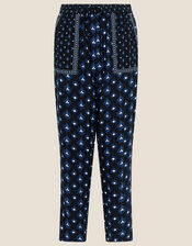 Patch Pocket Print Trousers in LENZING™ ECOVERO™ , Blue (NAVY), large