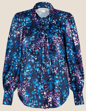 Roodie Animal Print Blouse, Blue (NAVY), large