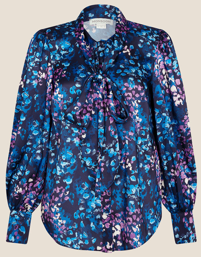 Roodie Animal Print Blouse, Blue (NAVY), large
