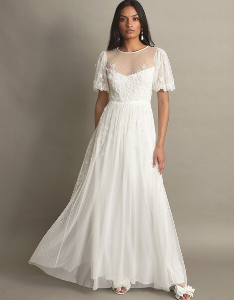 Celina Embellished Bridal Maxi Dress, Ivory (IVORY), large