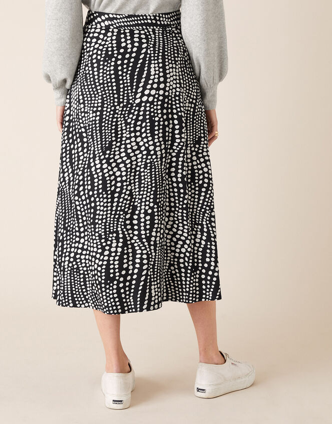 Monochrome Spot Midi Skirt, Black (BLACK), large