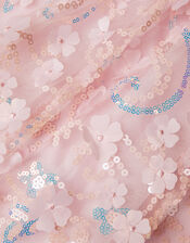 Zahara Sequin 3D Flower Dress, Pink (PINK), large
