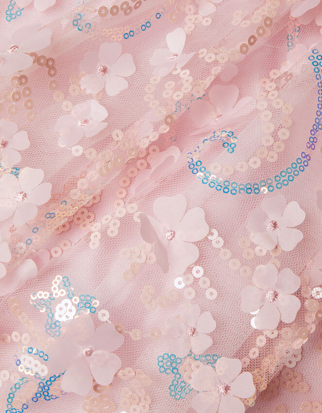 Zahara Sequin 3D Flower Dress, Pink (PINK), large