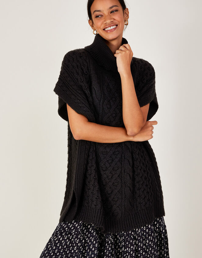 Tabard Poncho, Black (BLACK), large