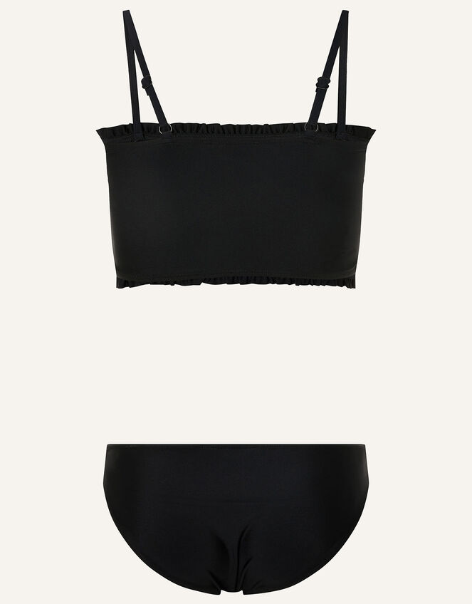 Shirred Bikini Set, Black (BLACK), large