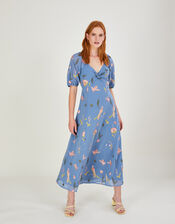 Dani Embroidered Midi Dress , Blue (BLUE), large