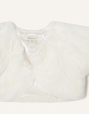 Baby Faux Fur Shrug, Ivory (IVORY), large