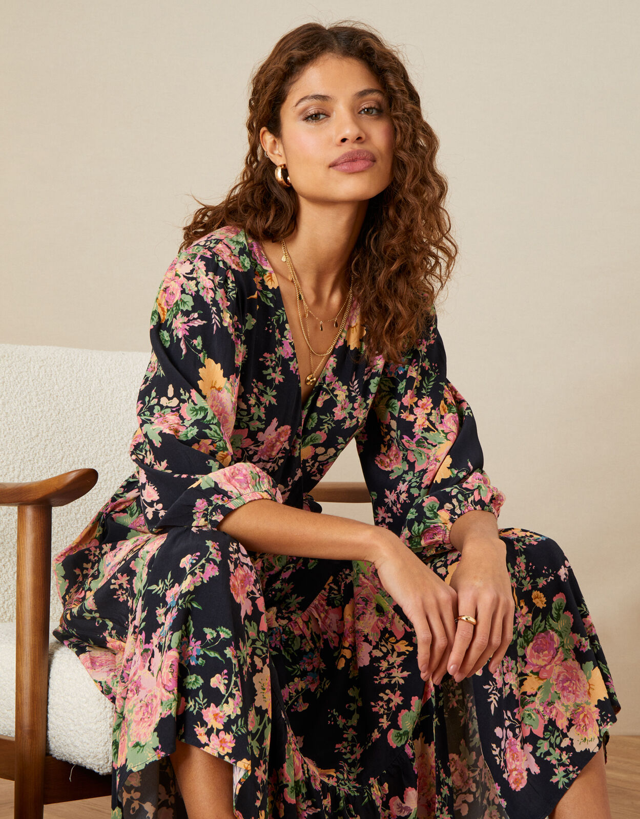 Viscose shop midi dress