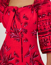 Paola Palm Print Dress with LENZING™ ECOVERO™, Red (RED), large