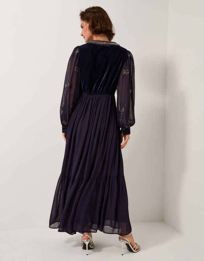 Joanna Velvet Embellished Maxi Dress, Blue (NAVY), large