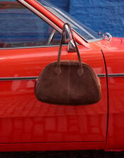 Dalia Suede Bowler Bag, , large