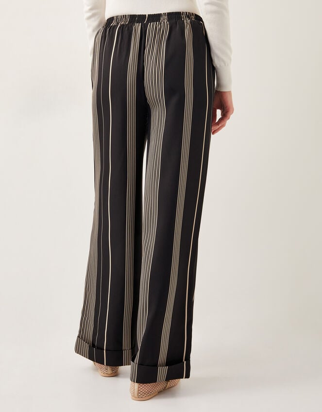 Andi Stripe Wide Leg Trousers, Black (BLACK), large