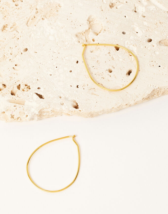 Gold-Plated Fine Hoop Earrings, , large