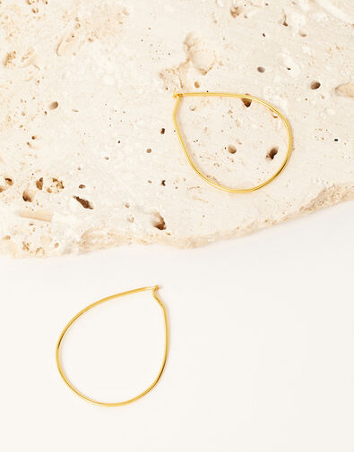 Gold-Plated Fine Hoop Earrings, , large