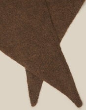 Fae Knitted Triangle Scarf, Brown (CHOCOLATE), large