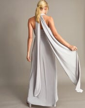 Thea Twist Me Tie Me Maxi Dress, Silver (SILVER), large
