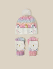 Unicorn Ombr&eacute; Hat & Gloves Set, Multi (MULTI), large
