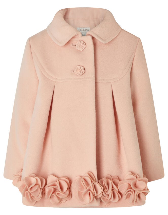 Baby Pink 3D Flower Coat, Pink (PALE PINK), large