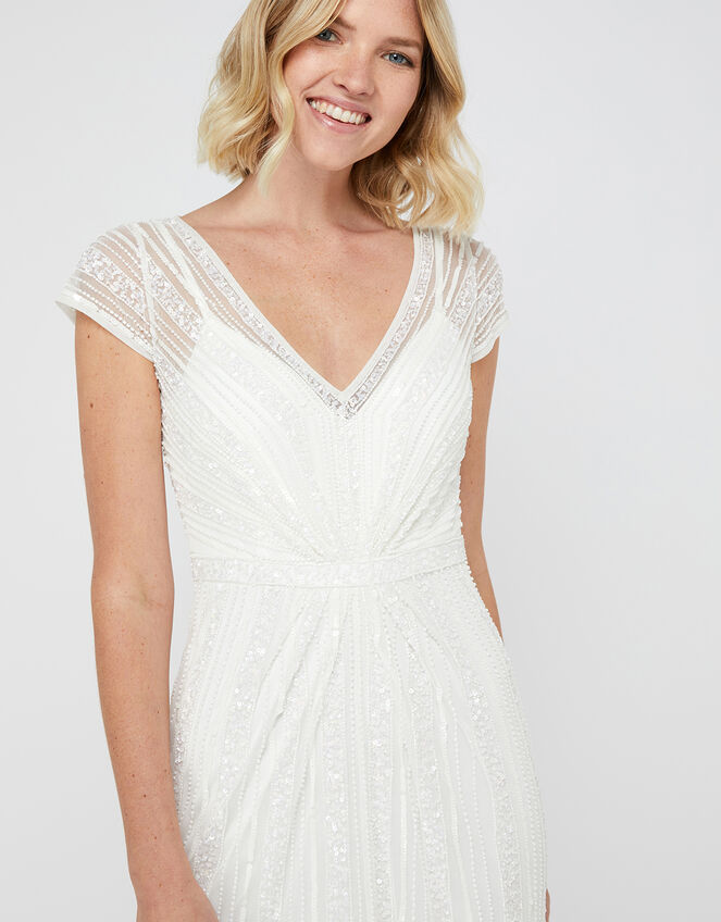 Nora Embellished Fishtail Bridal Dress, Ivory (IVORY), large