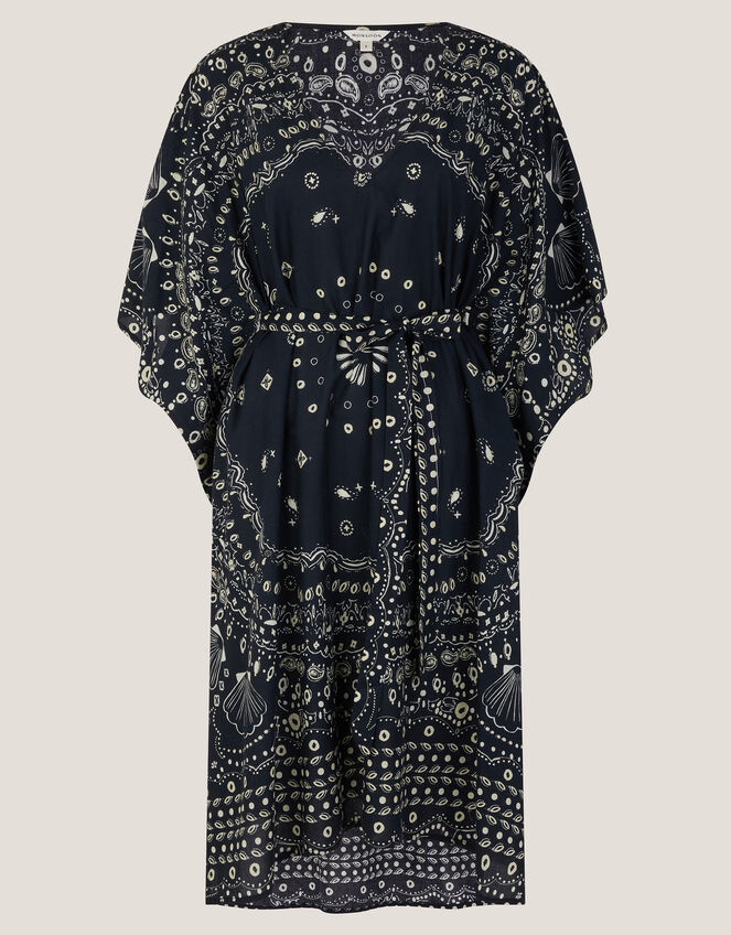 Bodhi Print Mini Kaftan, Black (BLACK), large