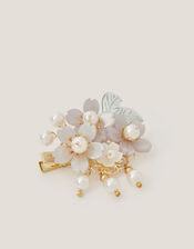 Flower Pearl Cluster Hair Clip, , large