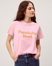 Sabrina Slogan Cotton T-Shirt, Pink (PINK), large