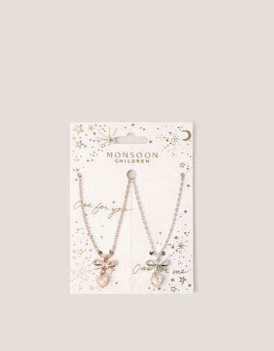 2-Pack Bow Heart Gifting Necklaces, , large