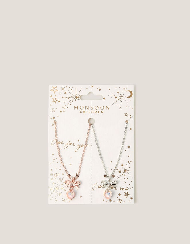 2-Pack Bow Heart Gifting Necklaces, , large