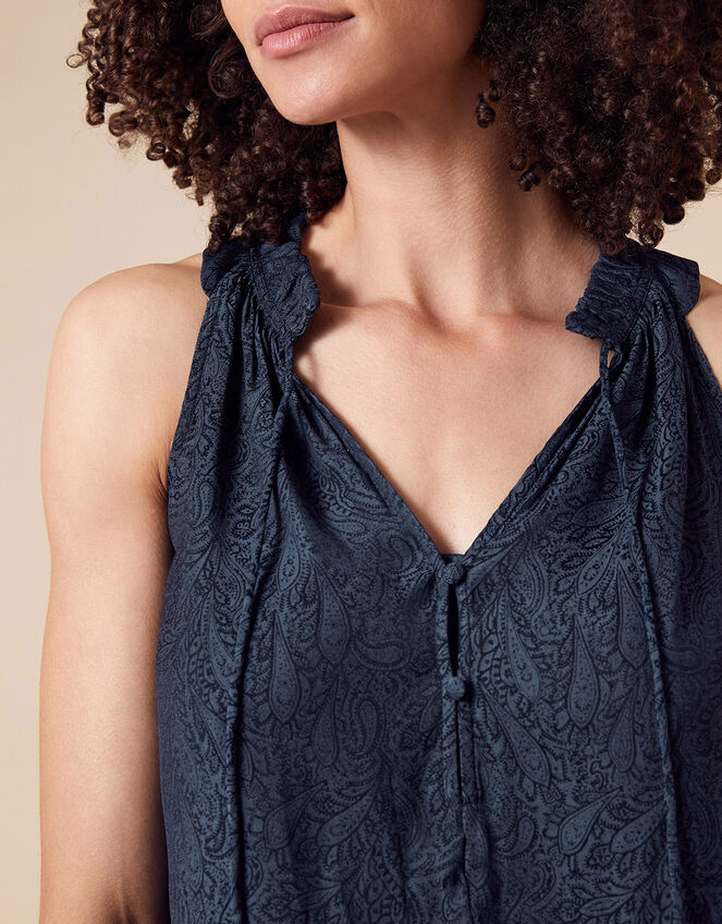 Jacquard Cami Top, Blue (NAVY), large