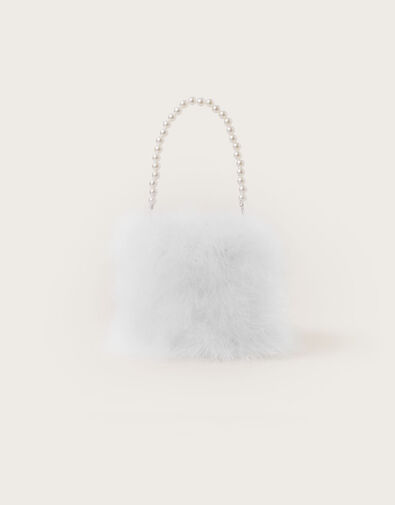 Fluffy Pearl Handle Bag, , large