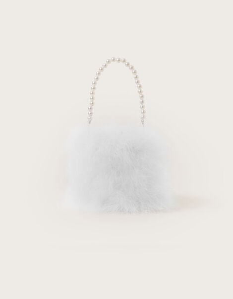 Fluffy Pearl Handle Bag, , large