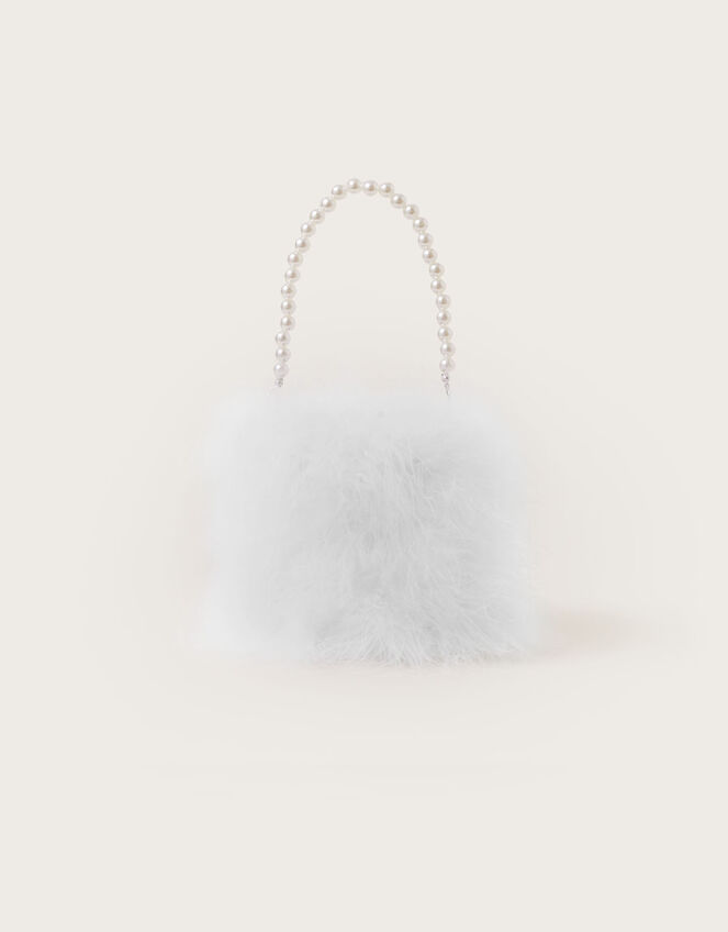 Fluffy Pearl Handle Bag, , large