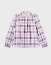 East Mina Check Cotton Shirt, Multi (MULTI), large