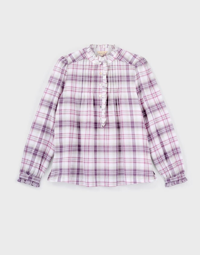 East Mina Check Cotton Shirt, Multi (MULTI), large