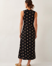 Sareesha Polka Dot Midi Dress, Black (BLACK), large