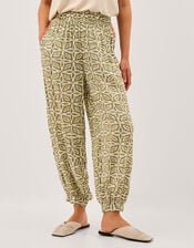 Elma Print Balloon Pants, Green (KHAKI), large
